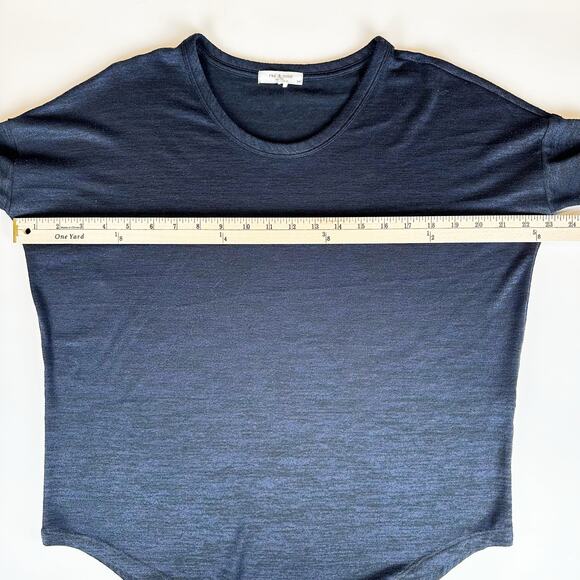 Rag & Bone Jean Hudson Long Sleeve Tee Heathered Navy Black Knit Small - Picture 9 of 9